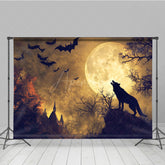 Aperturee - Aperturee Werewolf Howling at Full Moon Photography Backdrop Gothic Halloween Night Scene Spooky Forest Photo Shoots